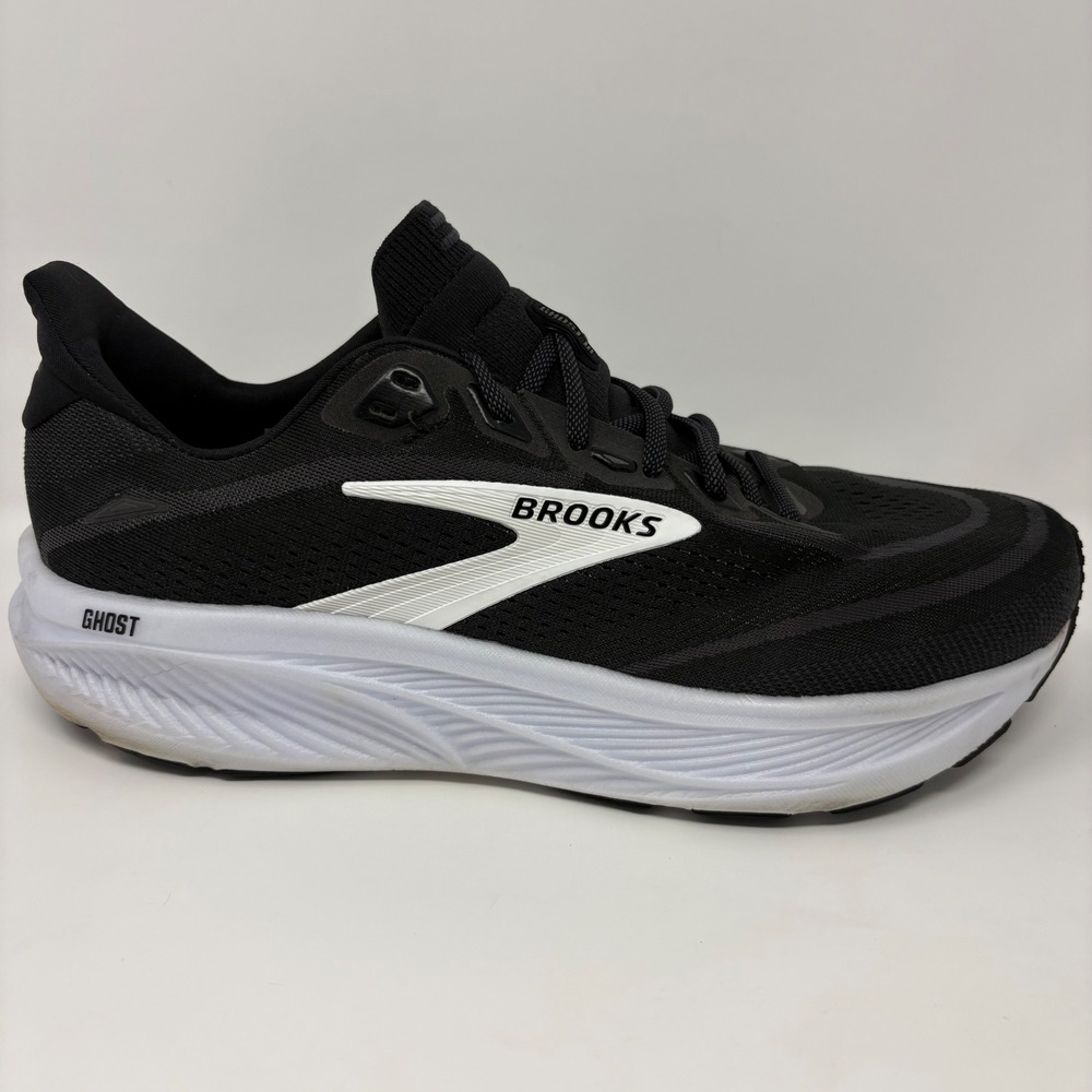 Brooks Ghost 18 Mens Size 10.5 4E Extra Wide Black White Athletic Running Shoes